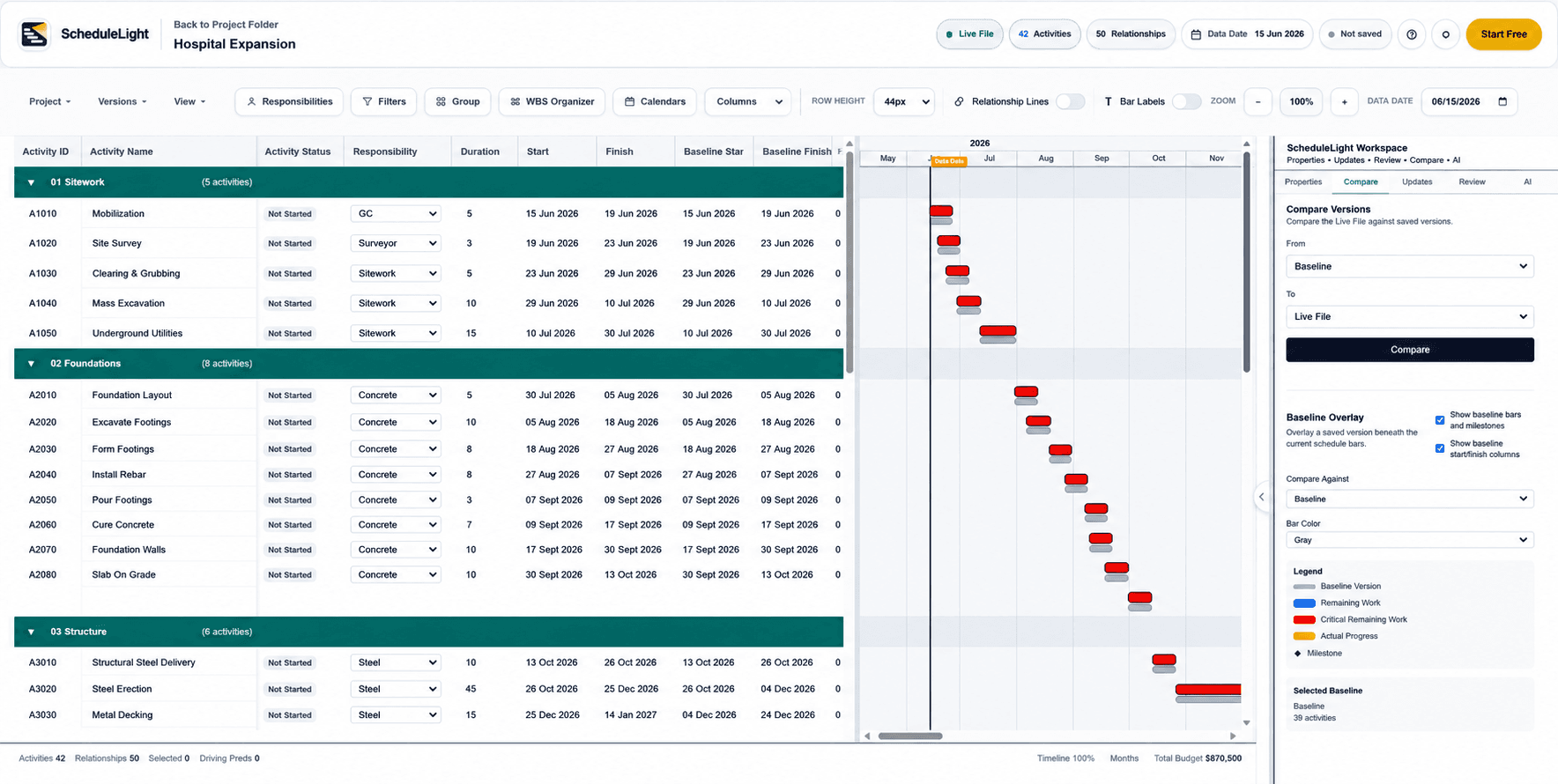 ScheduleLight hero banner showing the updated schedule workspace mockup